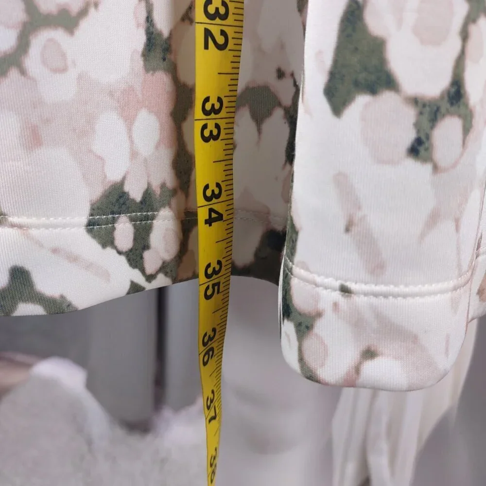 Mossimo White Pink & Green Floral Fit & Flare Sleeveless Knit Dress Crew Neck XS - Picture 7 of 11